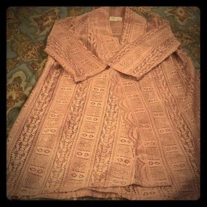 Pink lace overcoat top